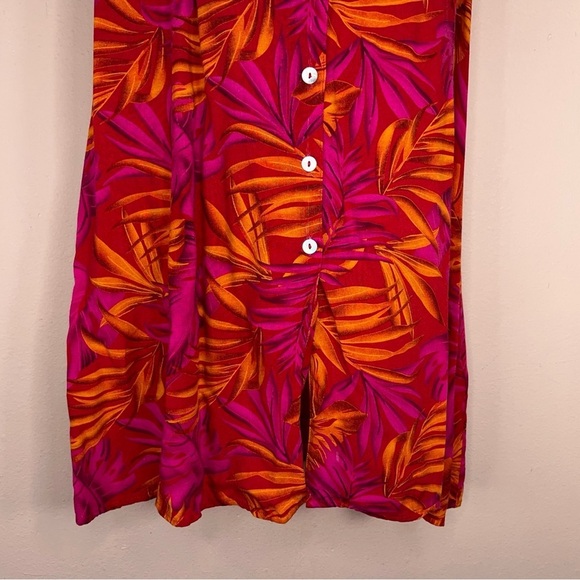 XL Vintage * READ Impressions Tropical Dress Fuchsia Orange Sleeveless Rayon - Picture 5 of 14